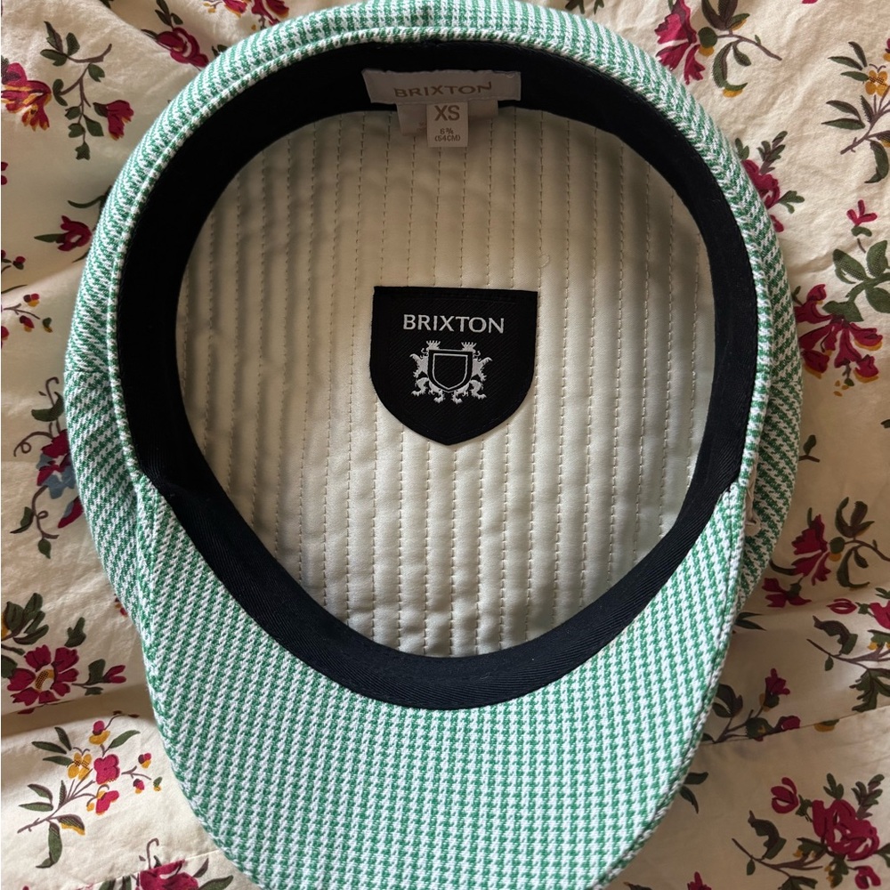 Brixton Fiddler Fisherman Cap in Green Houndstooth - Picture 3 of 4